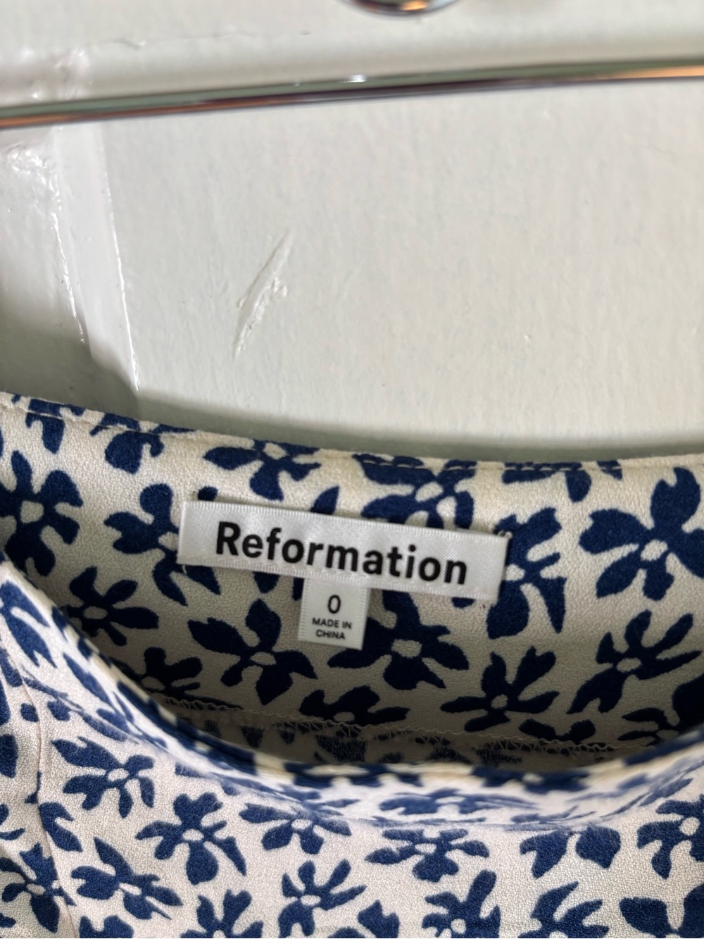 Reformation Bryson Skirt with Blue Floral Print - Picture 3 of 4